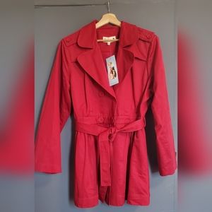 Tatyana Red Trenchcoat NWT